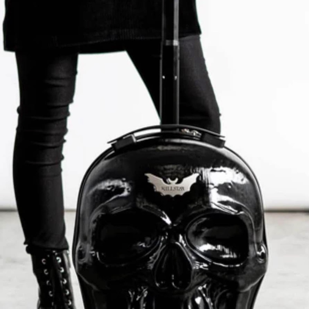 Killstar Glossy Black Skull Travel Bag